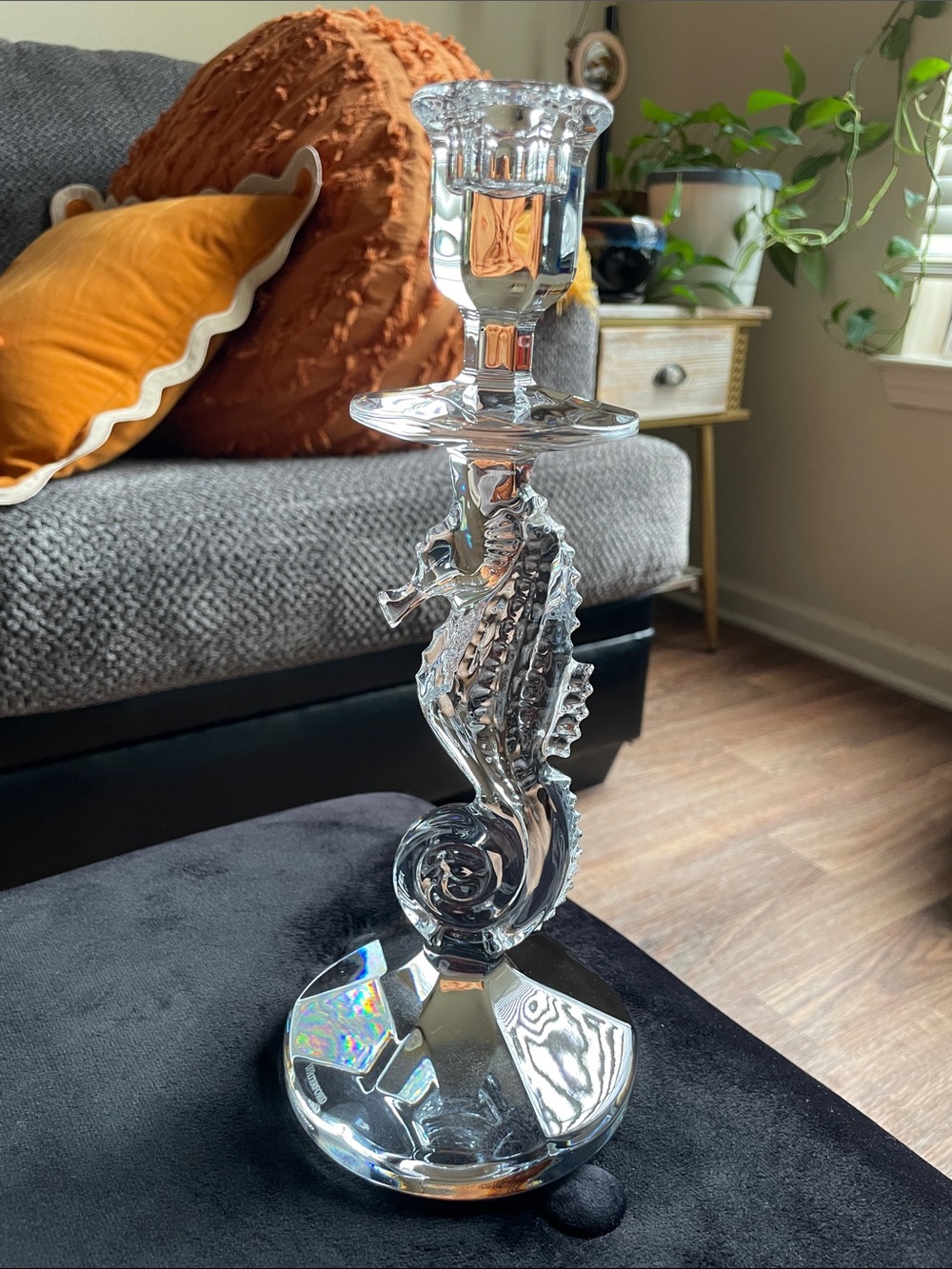 Waterford Crystal Seahorse Candlestick Holder